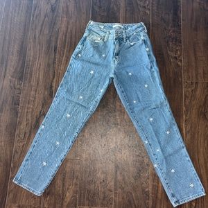 Flower pattern mom jeans